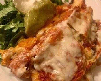 black bean enchiladas with Bulletproof Chipotle Sauce